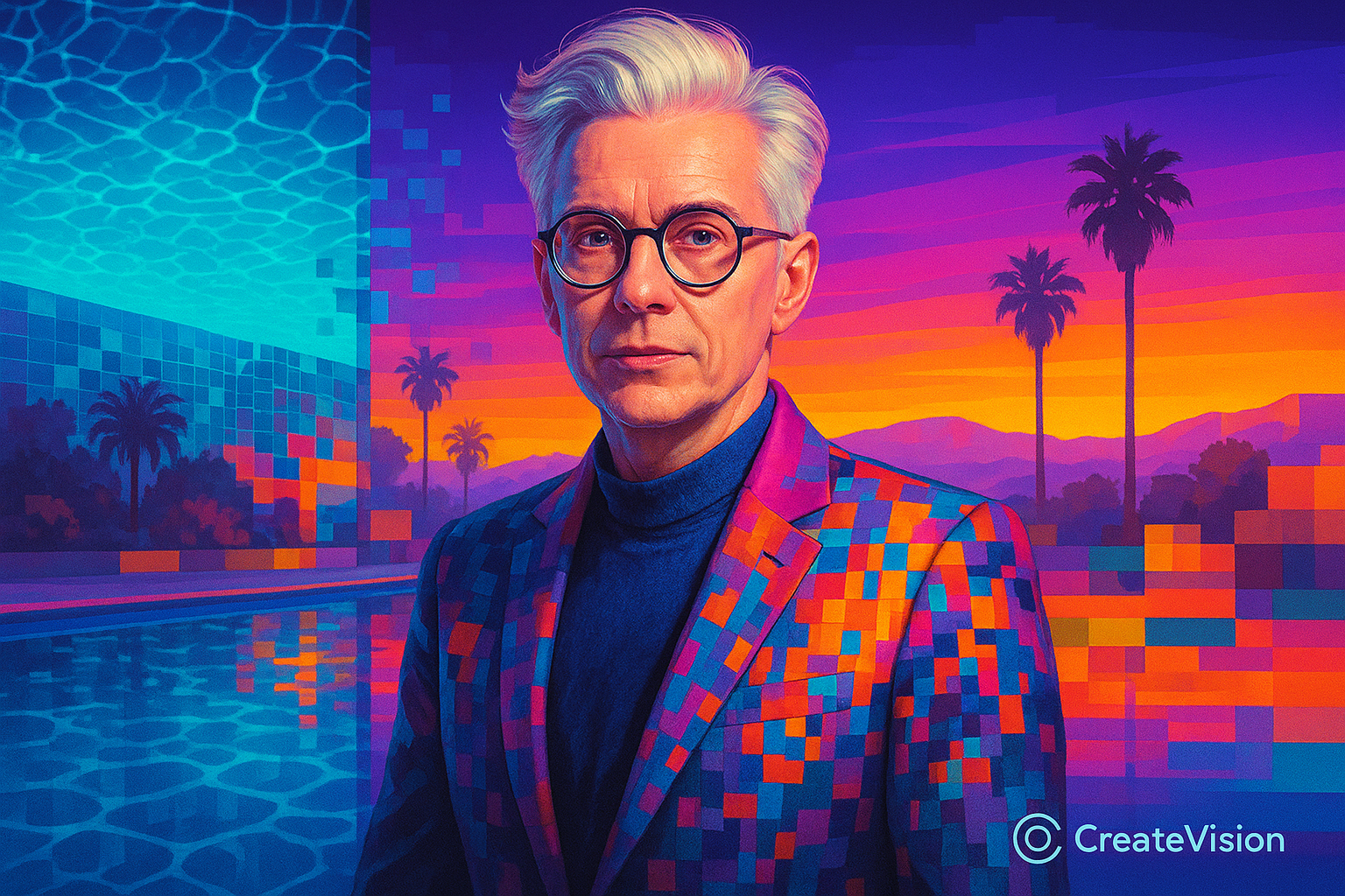 David Hockney AI Art Generator - Swimming Pool Aesthetic